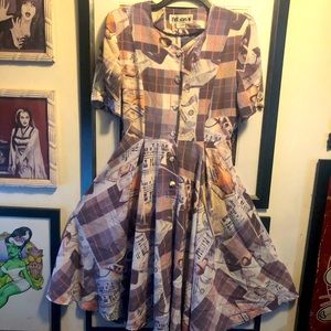 80s Vintage Dress with Cash Print. Truly unique